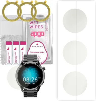 Produktbild von apgo 3 Stück Schutzfolie, Matt, kompatibel mit Noise NoiseFit Mettle Smartwatch, Hydrogel Displayschutzfolie mit Positionierhilfe, Displayfolie, robust und kratzfest
