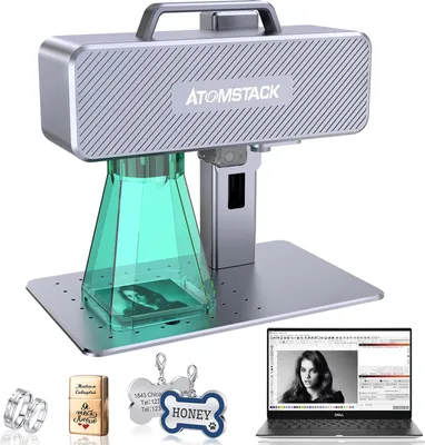 Produktbild von ATOMSTACK M4 Markierungsmaschine, 20000W optische Pulsspitzenleistung Gravierer-Schneidegerät, 20W Vollständige Maschinenleistung,0,01 mm hohe Präzision, Gravurfläche 70x70mm