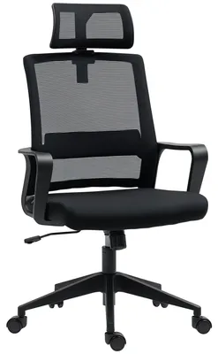 Image de Chaise de bureau ergonomique HOMCOM avec accoudoirs et appui-tête réglable