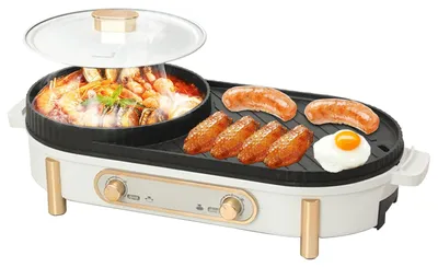2-in-1 Elektrischer Hot Pot mit Grill, 1700 W, für 3–6 Personen