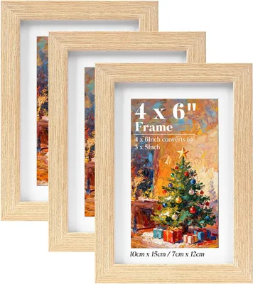 Image de Supports photo en bois 100%, dimensions 10x15 cm, lot de 3, pour créer des collages muraux