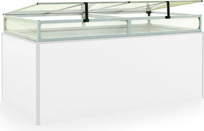 Produktbild von gfp-garten-und-freizeitprofi Frühbeetaufsatz, Aluminium, 8mm Polycarbonat Doppelstegplatten, 195x99x22 cm, UV-beständig, mit 2 oder 4 Öffnungsklappen, Frostschutz, für Pflanzenaufzucht, frühe Ernte, passend für Hochbeet