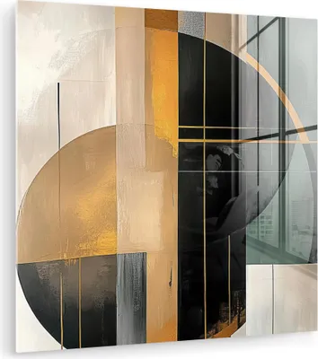 Produktbild von MuchoWow Glasbilder - Bilder auf Wandbild - Foto auf Glas Abstrakt - Gold - Bronze - Grün - Formen - Modern 40x40 cm Wanddekoration aus Glas - Acrylglasbild - Acrylbilder