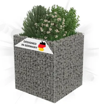 Produktbild von DELUKE® Gabionen Hochbeet ROON aus Stahl | 90x90x100cm | Steinkorb Gabionengitter Ziergabione Steingabione Drahtkorb befüllbar