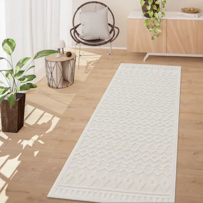 Produktbild von TT Home In-& Outdoor Teppich Wetterfest Balkon Küche Wohnzimmer Boho Skandi Design Größe 80x250 cm