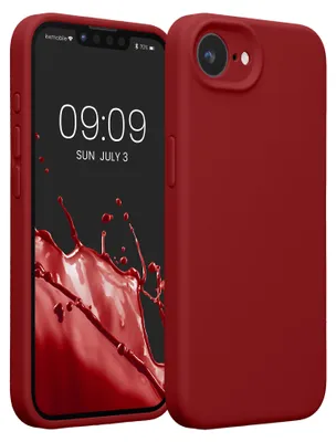 Produktbild von kwmobile Hülle kompatibel mit Apple iPhone 17e / iPhone 16e - Hülle Silikon gummiert - Handyhülle - Handy Case in Rhabarber Rot