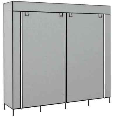 Obrázek produktu pro Šatní skříň z textilu | Barva: tmavě šedá | Rozměry: 166 x 42,5 x 169,5 cm