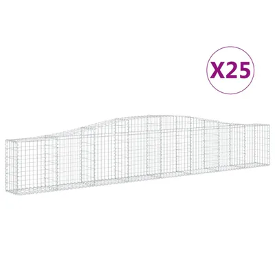 Image de vidaXL Gabions avec arc surélevé 25 pcs. 400x30x60/80 cm Fer galvanisé
