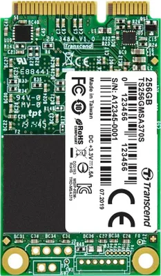 Zdjęcie produktu dla Transcend TS256GMSA370S, 256 GB, mSATA, 530 MB/s, 6 Gbit/s