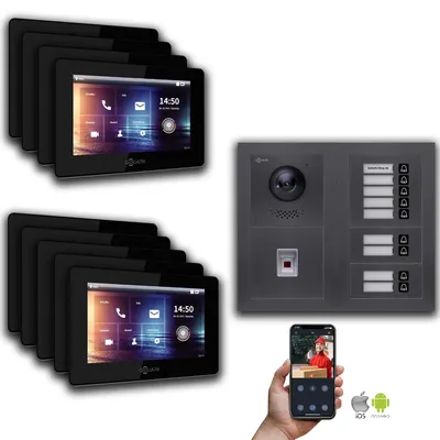 Produktbild von IP 2-Draht BUS Türsprechanlage MFH Anthrazit : 7 Zoll Schwarz : Unterputzdose Monitor Farbe: 7 Zoll Schwarz Montage: Unterputzdose