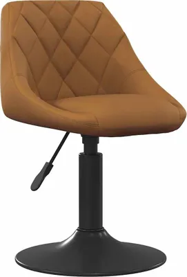 Produktbild von Brauner Samt Barhocker, höhenverstellbar, 360° drehbar, 46x44x(62,5-77,5) cm, mit schwarzem Stahlgestell
