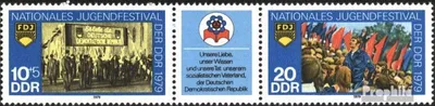 Produktbild von Briefmarken DDR 1979 Mi WZd412 (kompl.Ausg.) (2426-2427 als Dreierstreifen) gestempelt Nationales Jugendfestival Berlin