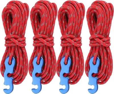 Produktbild von 4 Stück Abspannseile, 4 Meter Zeltschnur, Φ 3 mm Campingschnur