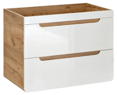 Produktbild von Hängeschrank unter dem Waschbecken ARVIDA - Weiß - 2 Schubladen - 80 x 59 x 46 cm