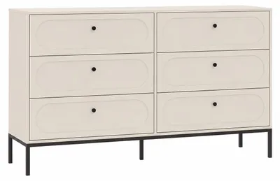 Zdjęcie produktu dla Komoda z 6 szufladami, kolor kaszmir, 150 x 40 x 92 cm