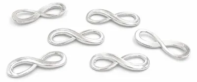 Produktbild von Vintageparts Infinity Verbinder platinfarben 24 mm, 6 Stück