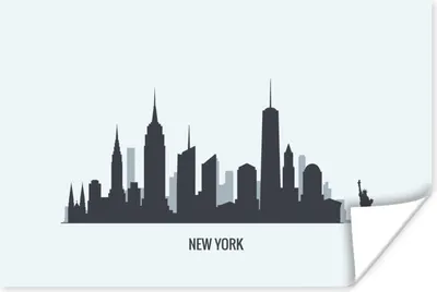 Produktbild von MuchoWow® Poster New York - Skyline - Schwarz - Weiß 180x120 cm - Fotoplakat