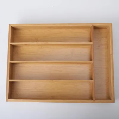 Productafbeelding van Bamboe bestekbak voor keukenla - Bestek organizer van hoogwaardig bamboe hout - Bestekcassette van Decopatent®