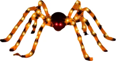 Produktbild von Halloween-Riesenspinne mit Beleuchtung, gruselige, realistische, haarige LED-Spinne mit biegsamen Beinen für drinnen und draußen, Halloween, Hof, Hausdekoration