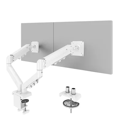 Produktbild von FLEXISPOT MA1 Dual Monitorhalterung 17–32 Zoll, Gasdruckfeder Monitorarm für 2 Monitore, unabhängig höhenverstellbar, VESA 75x75/100x100, Weiß