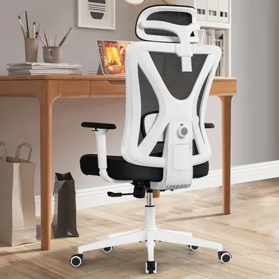 Obrázek produktu pro Ergonomická kancelářská židle - Kancelářská židle - Židle k psacímu stolu - Kancelářská židle - Pracovní židle - Bílá