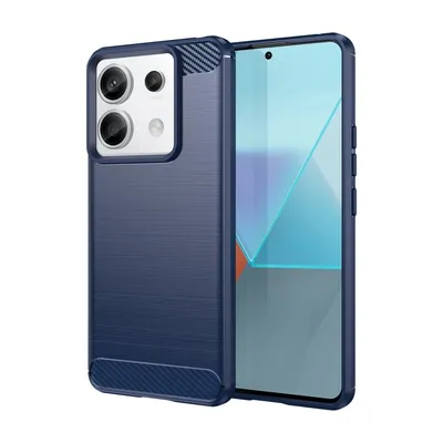 Image de Housse de protection en carbone compatible avec le Xiaomi Redmi Note 13 Pro Plus 5G flexible en silicone bleu