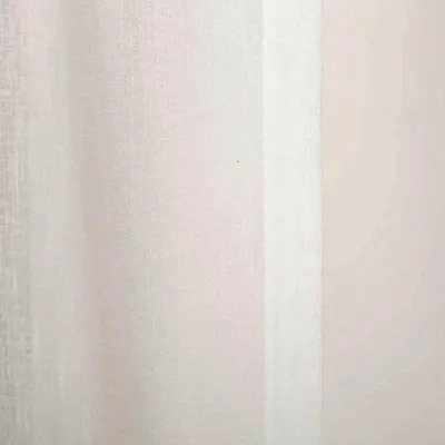 Produktbild von Gardinenstoff Meterware transparent mit Bleibandsaum Leinenstruktur ecru 320cm