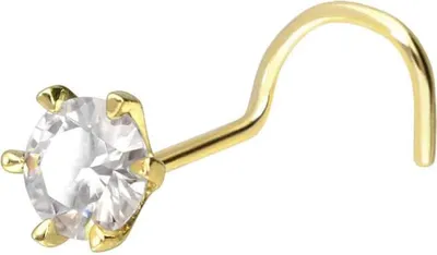 Produktbild von Nasenpiercing, Nasenstecker 14/18 Karat Gold Nasenstecker Spirale EINGEFASSTER MOISSANIT