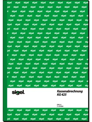 Produktbild von SIGEL KG425 Kassenabrechnungen, 1. und 2. Blatt bedruckt, A4, mit Blaupapier, 2 x 50 Blatt
