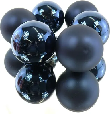 Produktbild von Christbaumkugeln Nachtblau 3 x glänzend & 3 x matt Ø 8 cm aus Glas - 6er Set