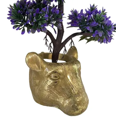 Image de Pot de fleurs décoratif "Zebra", en résine synthétique, 10 cm