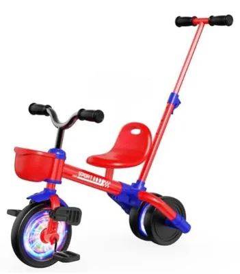 Image de Tricycle 5-en-1 avec barre de poussée, pour enfants de 1 à 5 ans