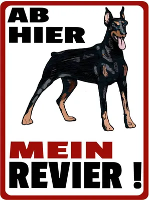 Produktbild von vianmo Holzschild 40x30 cm ab hier mein Revier Hund