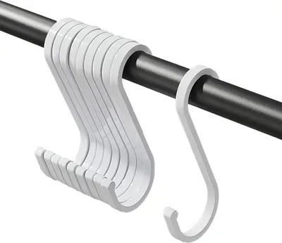 Produktbild von 10er-Pack S-Haken, robuste Aluminium-Küchenhaken, Mehrzweckhaken zum Aufhängen von Töpfen und Pfannen, Pflanzen, Kaffeetassen, Körben, Kleidung, Handtüchern (Weiß)