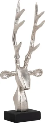 Produktbild von Present Time - Ornament Reindeer Head - Silber - 14.5x6.5x34cm