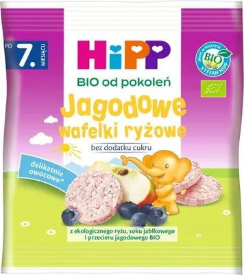 Produktbild von HiPP Wafelki Ryżowe Jagodowe  dla Dzieci 30g
