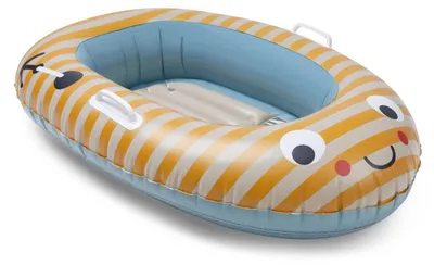Produktbild von Swim Essentials Schlauchboot Float Boot - Yellow/Whitel - Stripes 100 x 70 cm