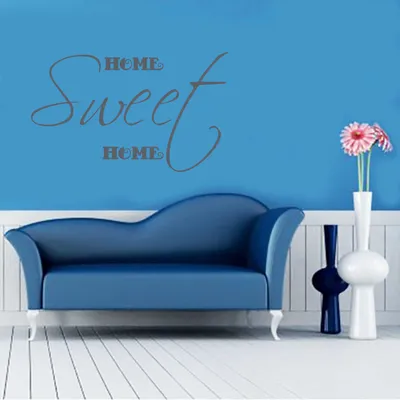 Produktbild von Wandtattoo - Wandaufkleber - Wandtattoo "Home Sweet Home" - 98cm x 58cm anthrazit - Dekoration Küche Wohnzimmer Wand