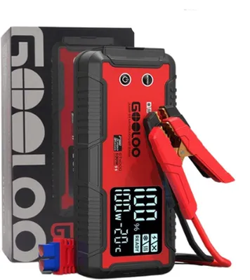Image de Démarreur de secours - Câbles de démarrage - Démarreur de secours pour voiture - Démarrage d'urgence pour voitures - 24000 mAh