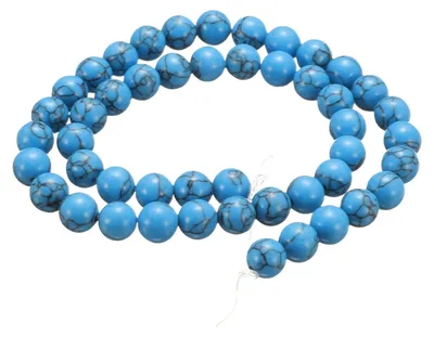 Natursteinkugeln 8 mm Türkis Blau, 100 Stück, runde Perlen für Schmuck