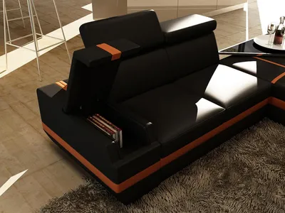 Produktbild von Ledersofa Couch Wohnlandschaft U-Form Design Modern Sofa Eck Sofas Design 5099