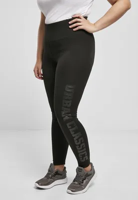 Image de Urban Classics Ladies High Waist Branded Leggings noir/noir - S