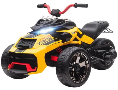 Produktbild von AIYAPLAY Elektro Quad für Kinder 12V Kinderquad mit 3 Rädern, MP3-Player, Gelb