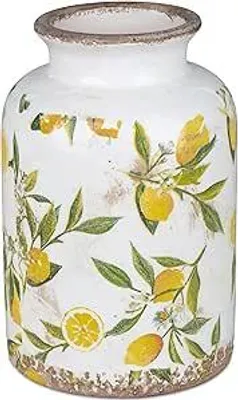 Produktbild von formano Deko Vase Vintage Lemon | Blumenvase mit Zitronen im Old Look | 21x10 cm