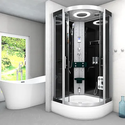 Produktbild von Dampfdusche Dusche Duschkabine D58-63T2-EC Duschtempel Sauna 100x100 cm
