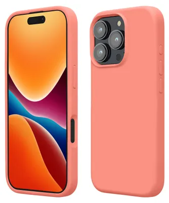 Produktbild von kwmobile Handyhülle für iPhone 16 Pro Hülle, für iPhone 16 Pro Case - Hülle Silikon - kabelloses Laden - Pfirsichkorall
