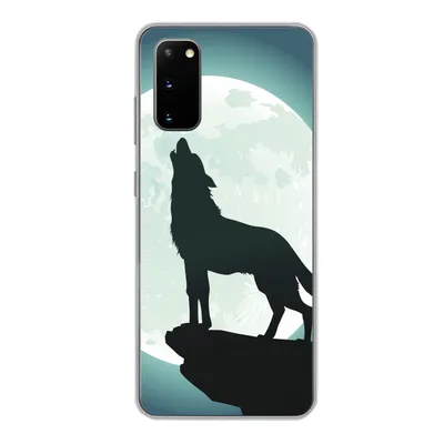 Produktbild von MuchoWow® Handyhülle Schutzhülle Hülle für Samsung Galaxy S20 Wolf - Mond - Stein Silikon Softcase Handy Hülle - Bild