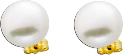 Produktbild von Perlen Ohrringe Gelbgold 585 14 Karat Süßwasserzuchtperlen 12mm