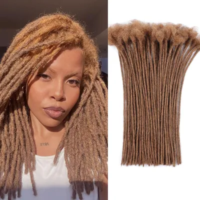Zdjęcie produktu dla Dredy z włosów naturalnych 30 cm brązowe 60 pasemek handmade Huarisi
