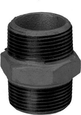 Produktbild von Hermann Schmidt Temperguss Doppelnippel DN 50, 2" Aussengewinde, schwarz